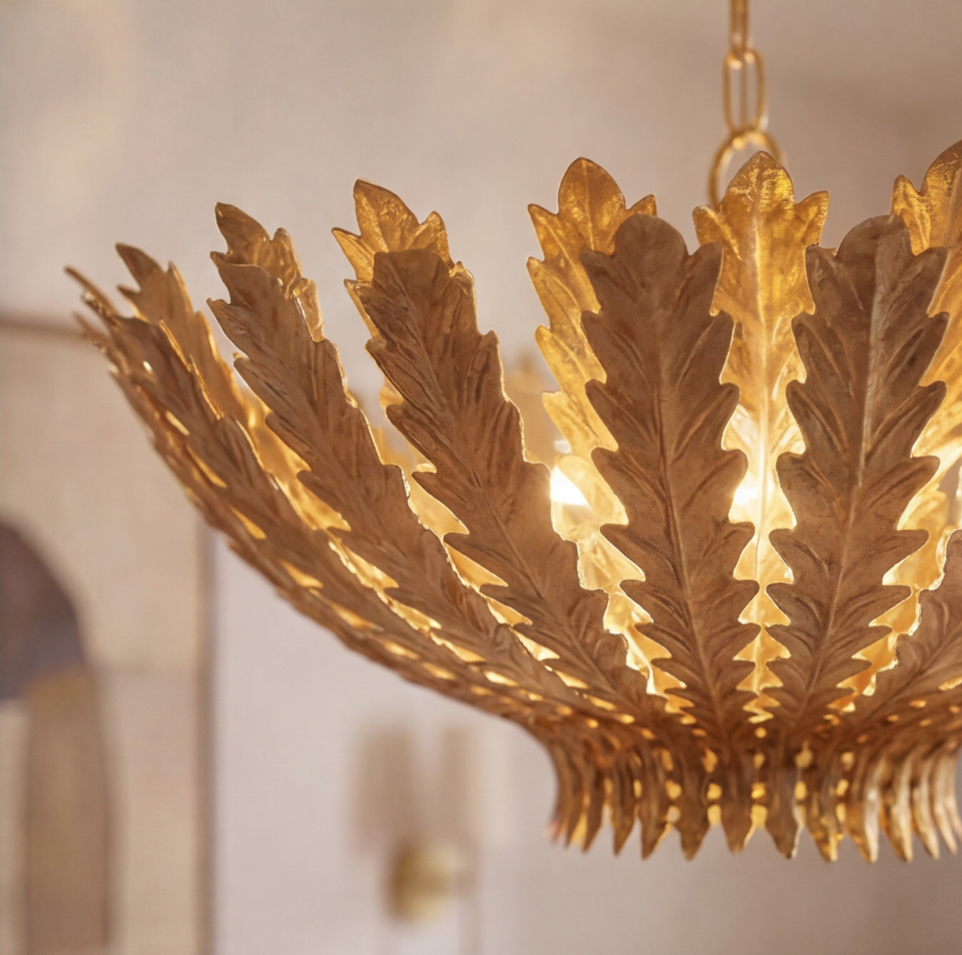 Williams Sonoma Aerin Leaf Chandelier, Close-Up