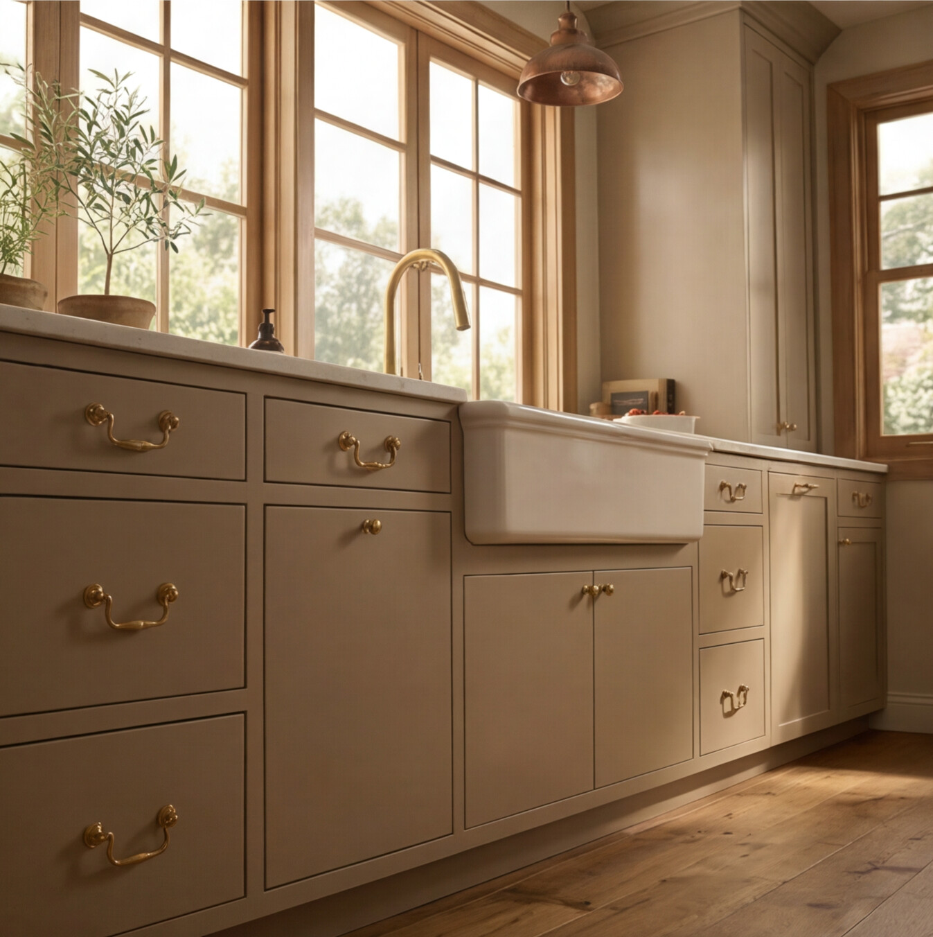 3D rendering of Kohler Audrine Farmhouse Sink, Cabinetry Detail — Kitchen