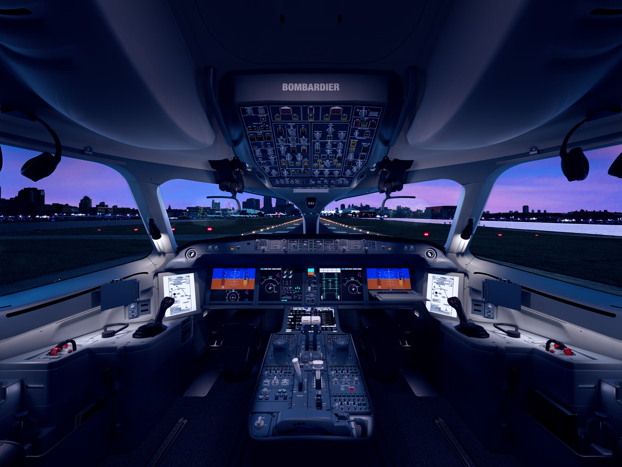 3D rendering of Bombardier Bombardier CSeries, Hero View — Aviation