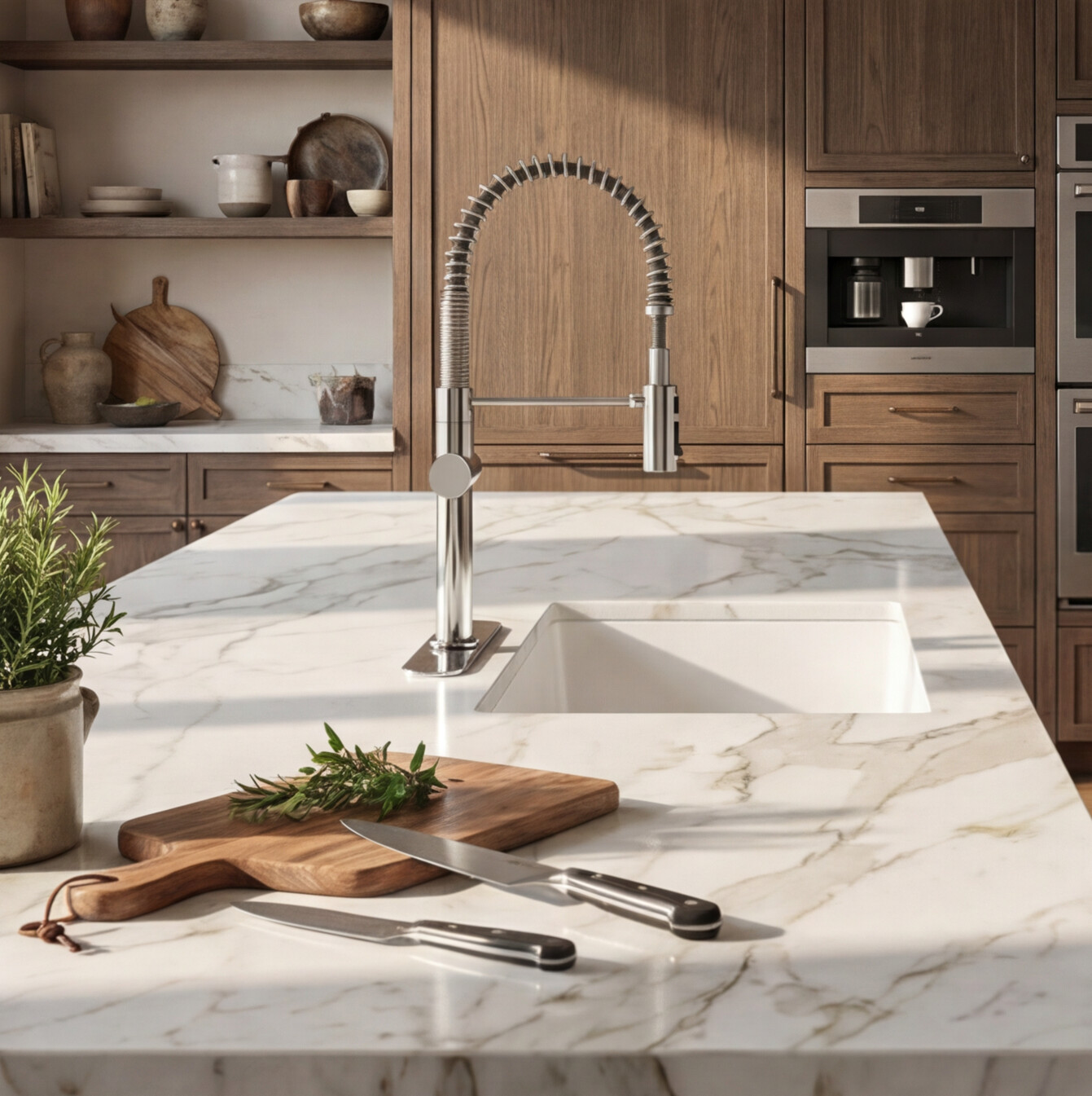 3D rendering of Kohler Crue Faucet, Close-Up — Kitchen