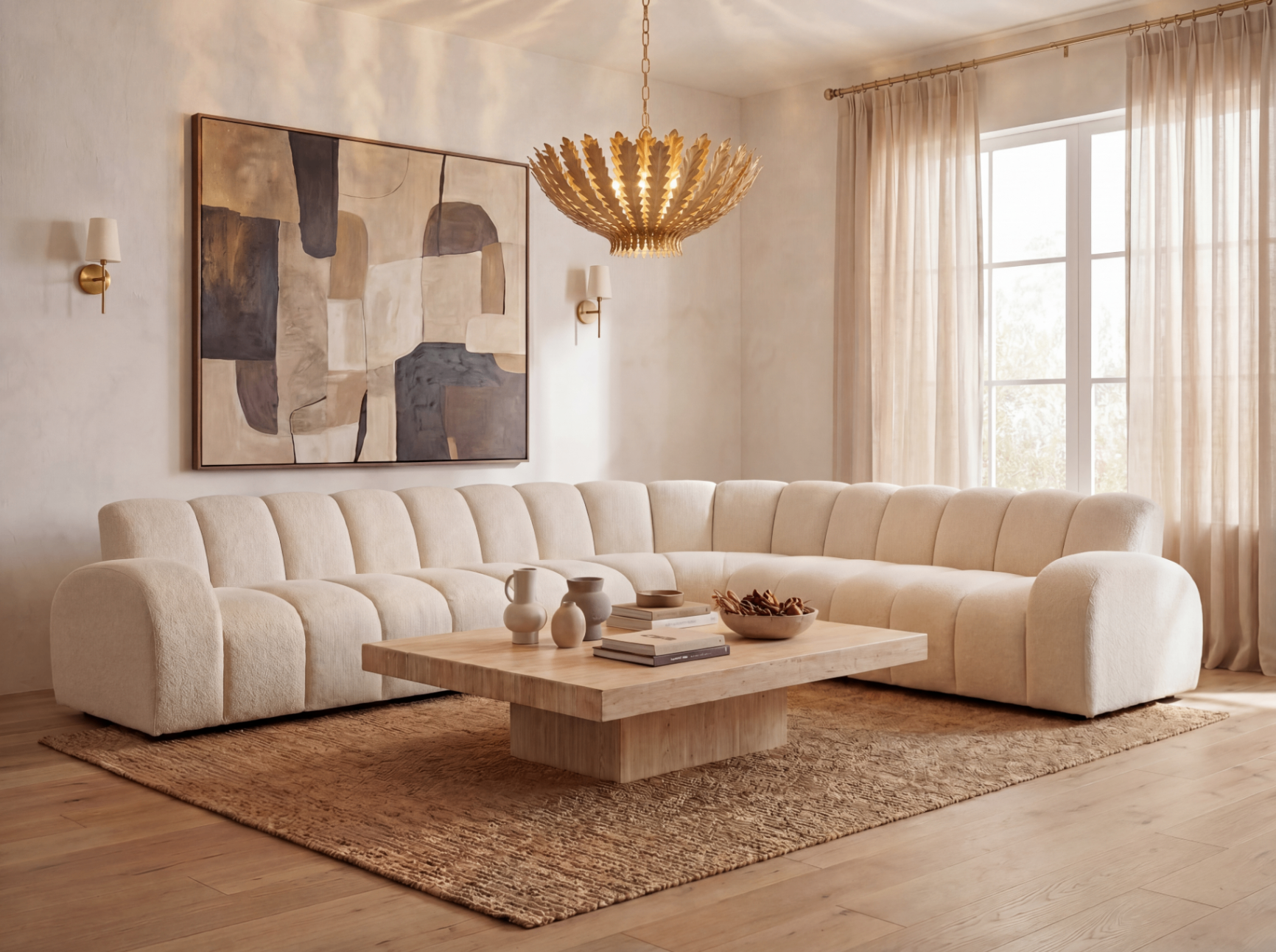 3D rendering of Williams Sonoma Cypress Corner Sofa, Living Room — Living Room