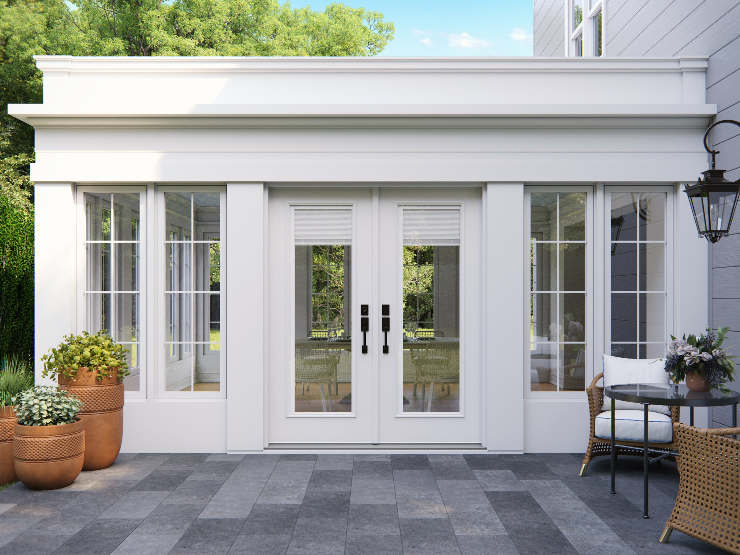 3D rendering of Jeld-Wen Jeld-Wen French Patio Doors, Garden Terrace — Architecture