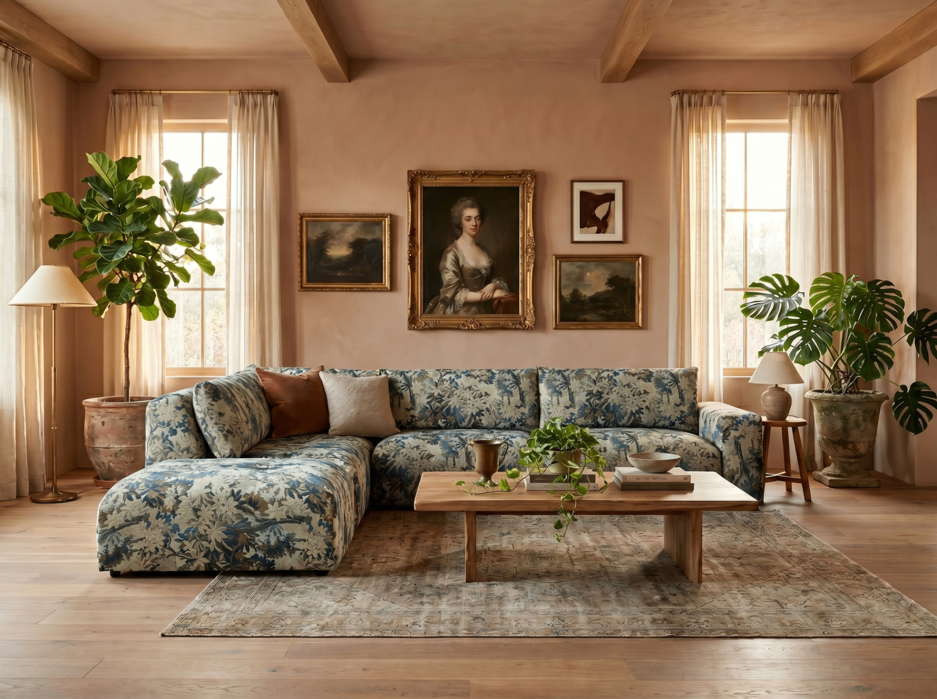 3D rendering of Arhaus Keegan Five-Piece Sectional — Living Room