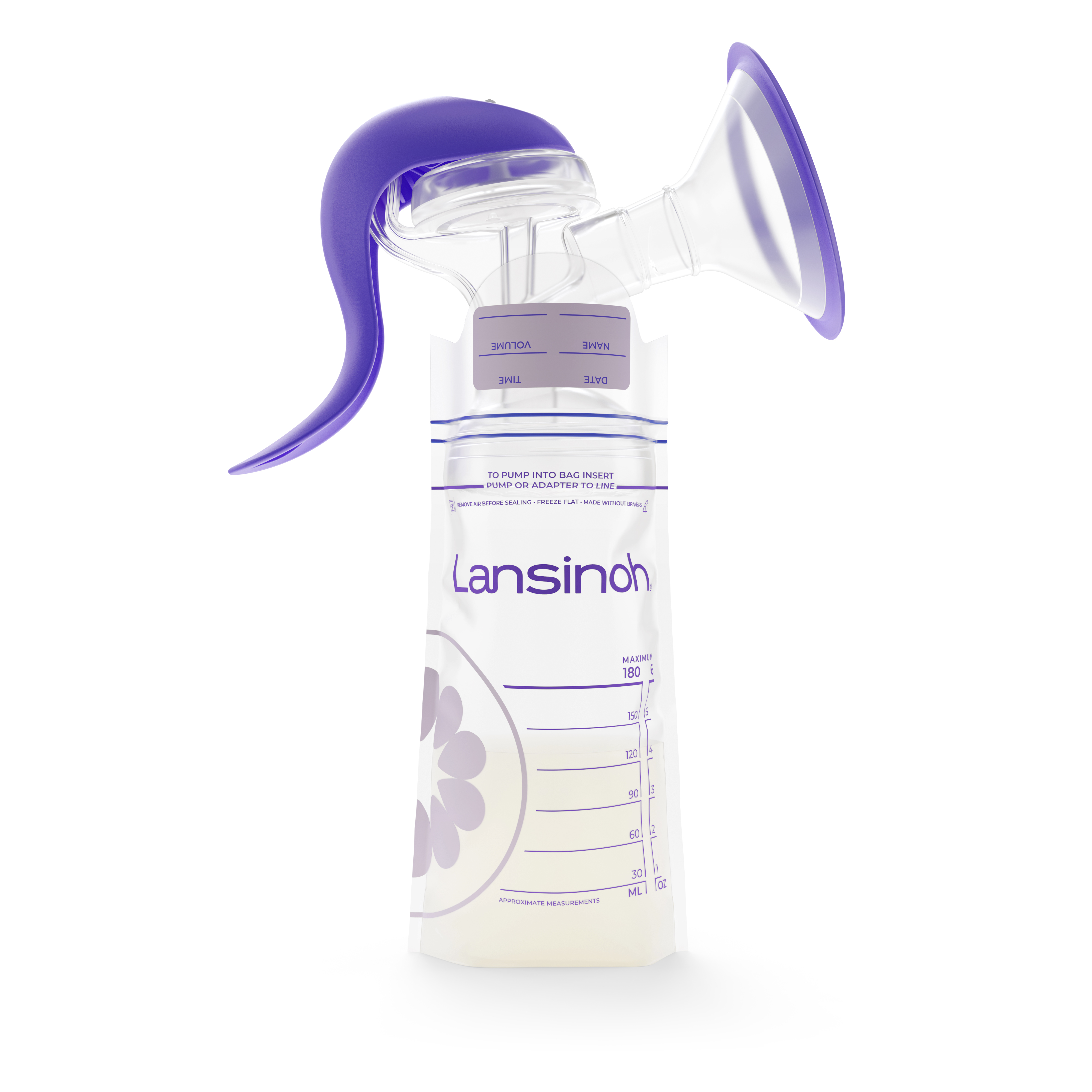 3D rendering of Lansinoh Milk Storage System — Product Group