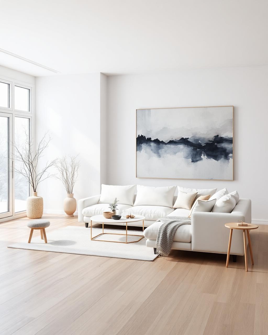 3D rendering of Williams Sonoma Nordic Light Study — Living Room