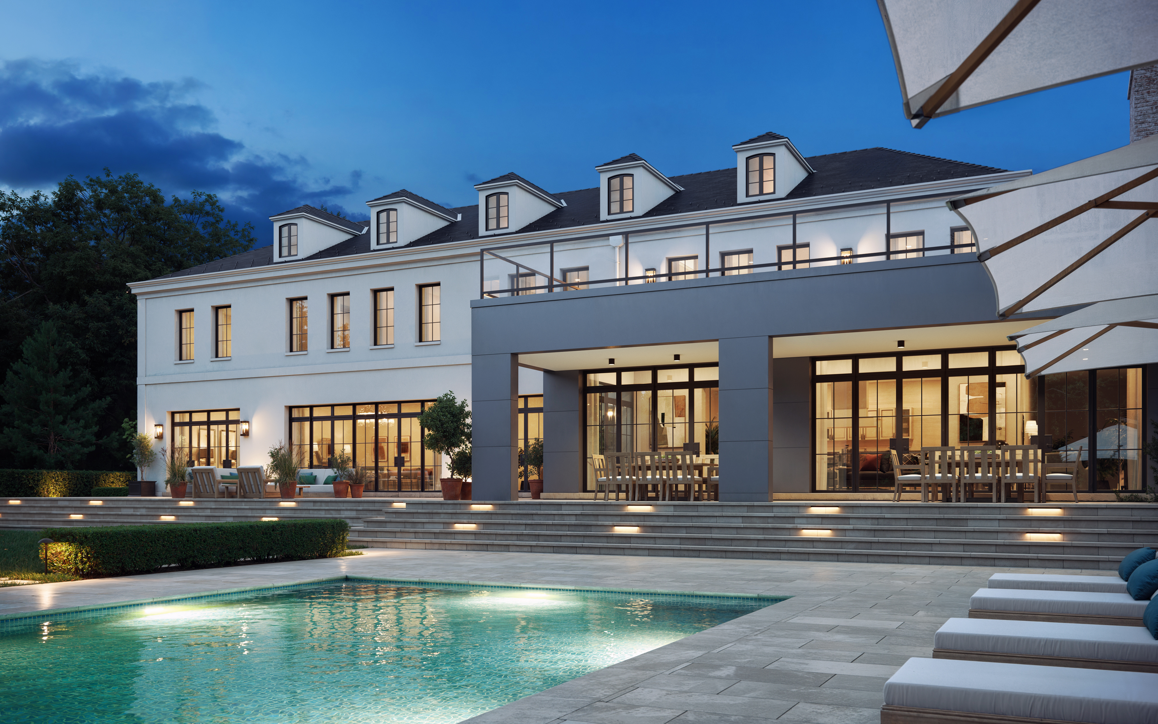 3D rendering of Visual Comfort Poolside, Last Light — Exterior