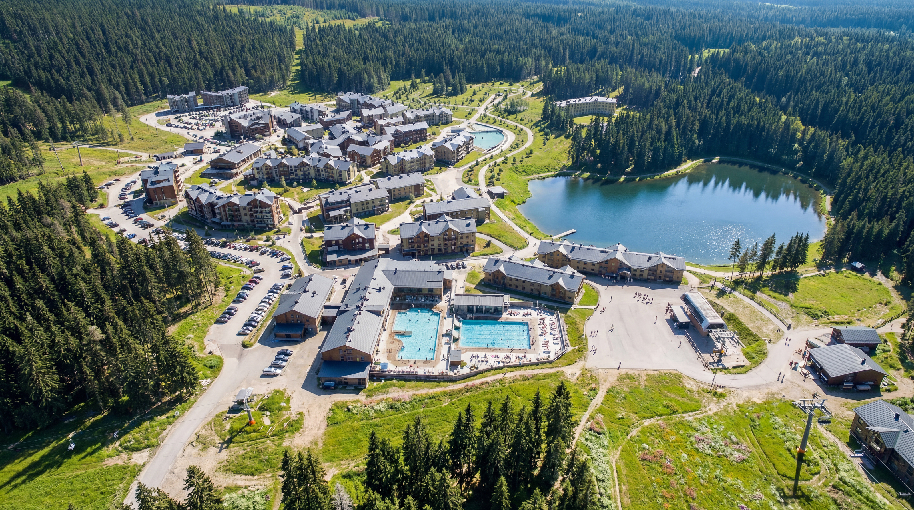 Architectural 3D rendering — Ski Village Summer