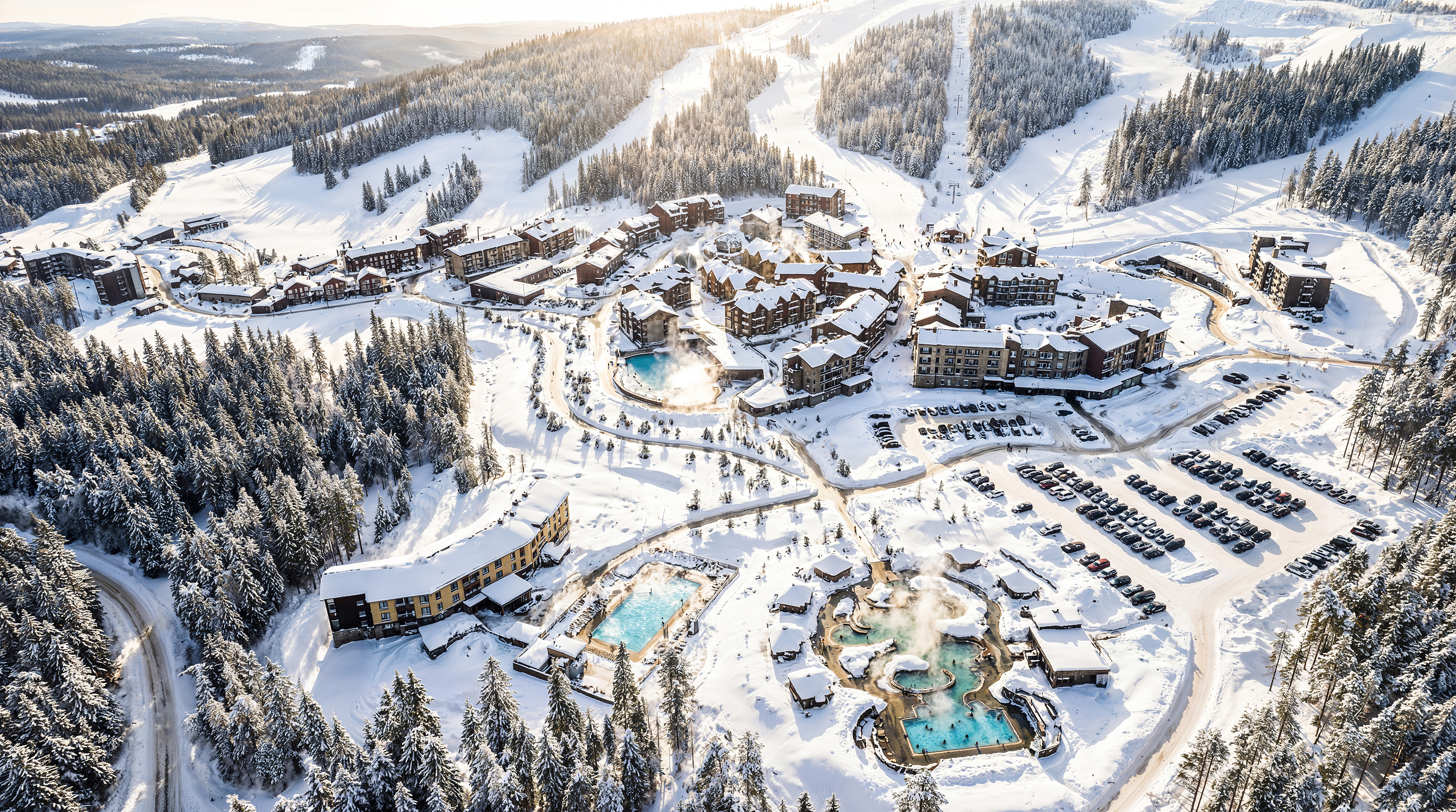 Architectural 3D rendering — Ski Village Winter