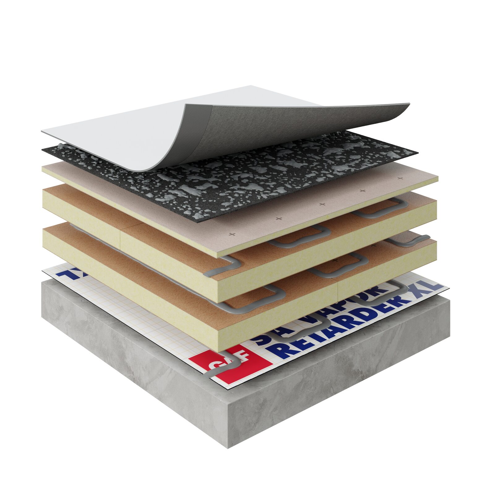 3D rendering of GAF Structural Concrete Deck, Heat-Weld Applied — Product Detail
